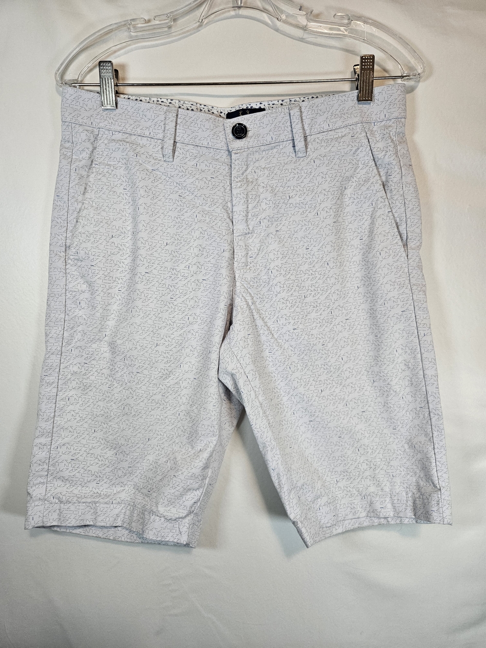 Allen Solly Light Gray Patterned Flat-Front Men's Shorts